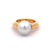 Vintage Italian Mikimoto Pearl 18k Yellow Gold Ring