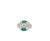 Art Deco Inspired Diamond Emerald Platinum Filigree Ring