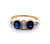 Edwardian Sapphire Diamond 14k Yellow Gold Platinum Ring