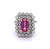 Vintage GIA 2.14 Carats Purple-Pink Sapphire Diamond 18 Karat White Gold Cluster Ring