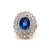 Antique French CGL 4.25 Carats Sri Lanka No Heat Sapphire Platinum Gold Cluster Ring