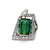 Vintage 12.86 Carats Green Tourmaline Diamond 14k Two Tone Gold Cocktail Ring