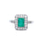 Art Deco Inspired 0.64 Carat Emerald Diamond Platinum Ring
