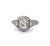Art Deco Inspired 0.96 Carat Old European Cut Diamond Platinum Ring