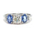 Vintage 1.00 Carat Old Mine Cut Diamond Tanzanite White Gold Three Stone Ring