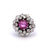 Mid Century 2.04 Carats Pink Sapphire Diamond Platinum Cluster Ring