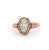 Late Victorian GIA 0.80 Carats Cushion Cut Diamond 14k Rose Gold Cluster Ring