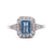 Art Deco Inspired Aquamarine Diamond Platinum Ring