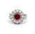 Mid Century French 1.14 Carats Ruby Diamond Platinum Cocktail Ring