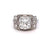 Art Deco GIA 3.56 Carats Old Mine Cut Diamond 18k White Gold Ring