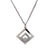 Vintage Chopard Swiss Diamond 18 Karat White Gold Square Happy Spirit Necklace