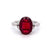 Vintage 3.55 Carats Red Spinel Diamond Platinum Ring