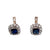 Edwardian Sapphire Diamond Platinum 18k Gold Cluster Earrings