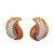 Mid Century Diamond Platinum 18k Yellow Gold Ear Clip Earrings