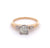 Retro GIA 0.65 Carats Old Mine Cut Diamond 14k Yellow Gold Palladium Three Stone Ring