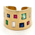 Vintage Gemstone Diamond 14 Karat Yellow Gold Cigar Band