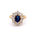 Edwardian GIA 1.41 Carats Kashmir No Heat Sapphire Diamond 18k Gold Cluster Ring