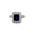 Art Deco Inspired 1.84 Carats Sapphire Diamond Platinum Cluster Ring