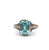 Art Deco Aquamarine 14 Karat White Gold Filigree Solitaire Ring