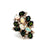 Vintage Opal Tourmaline Diamond 18 Karat Yellow Gold Cocktail Ring