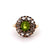 Antique Inspired 1.73 Carats Peridot Diamond 14 Karat Gold Cluster Ring
