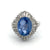 Vintage 6.50 Carats Blue Sapphire Diamond Platinum Ballerina Ring