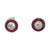 Art Deco Inspired Diamond Ruby Platinum Target Stud Earrings
