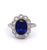 Art Deco Synthetic Sapphire Diamond 14 Karat White Gold Cluster Ring