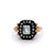 Antique Inspired Aquamarine Silver 14 Karat Yellow Gold Ring
