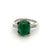 Mid Century 5.15 Carats Emerald Diamond Platinum Ring