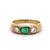 Antique Austrian Emerald Diamond 14 Karat Yellow Gold Three Stone Band Ring