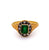 Victorian Emerald Diamond 18k Yellow Gold Ring