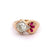 Retro Old European Cut Diamond Ruby 14 Karat Yellow Gold Ring