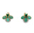 Vintage Turquoise Diamond 18 Karat Yellow Gold Stud Earrings