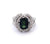 Mid Century French 1.99 Carats Green Sapphire Diamond Platinum Ring