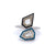 GIA 2.04 Carat Total Weight Kite Cut Diamond 18k White Gold Enamel Ring