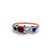 Georgian Diamond Ruby Sapphire Emerald 18 Karat Rose Gold Harlequin Ring