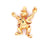 Mid Century Gemstone 14 Karat Yellow Gold Clown Brooch
