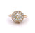 Vintage GIA 1.52 Carats Old European Cut Diamond 18k Yellow Gold Cluster Ring