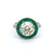 Art Deco Inspired 2.51 Carats Old European Cut Diamond Emerald 14k White Gold Target Ring