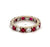 Mid Century Ruby Diamond 18k White Gold Eternity Band