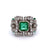 Art Deco Emerald Diamond Platinum Cocktail Ring