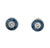 Art Deco Inspired Diamond Sapphire Platinum Target Stud Earrings