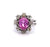 Mid Century French GIA 2.49 Carats Pink Sapphire Diamond 18k White Gold Cluster Ring