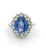 6.65 Carats Sapphire Diamond Platinum Cluster Ring
