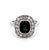 Art Deco French Sapphire Diamond Platinum 18k Gold Halo Ring