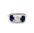 Jack Weir & Sons Old Mine Cut Diamond Sapphire Three Stone Ring