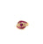 Vintage French Ruby Diamond 18 Karat Yellow Gold Bypass Ring