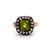 Antique Inspired Peridot Diamond Silver 14 Karat Rose Gold Ring