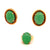 Mid Century Gumps Jade 18k Yellow Gold Earrings and Ring Set
